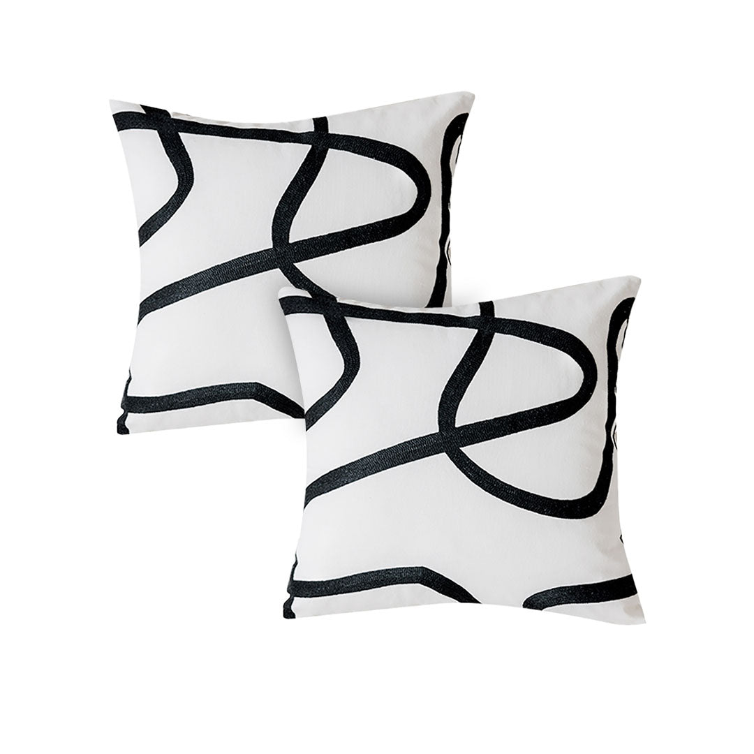 SOGA 2X 45cm Square Modern Minimalist Black Letter Print Throw Pillow