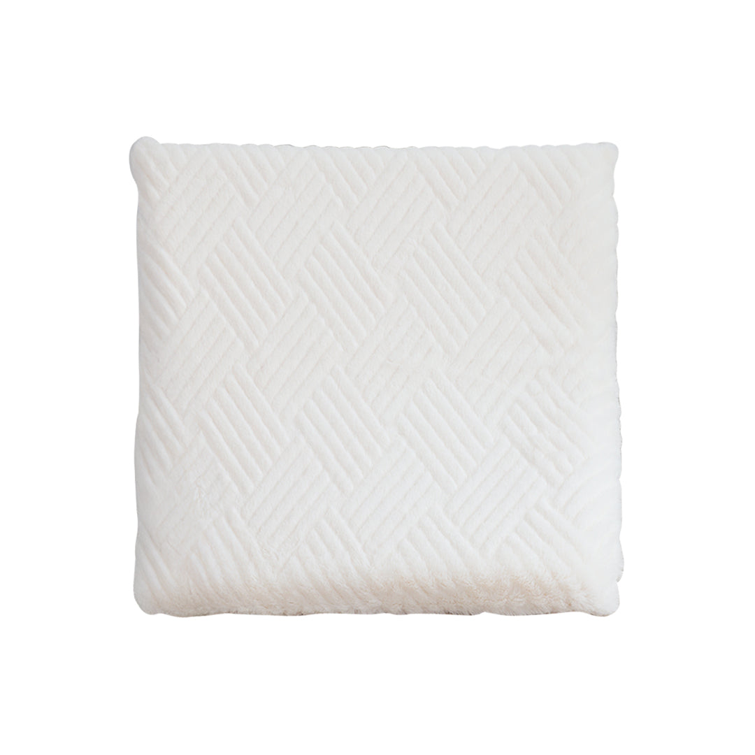 SOGA 45cm White Chevron Square Cushion Soft Leaning Plush Backrest Throw Pillow