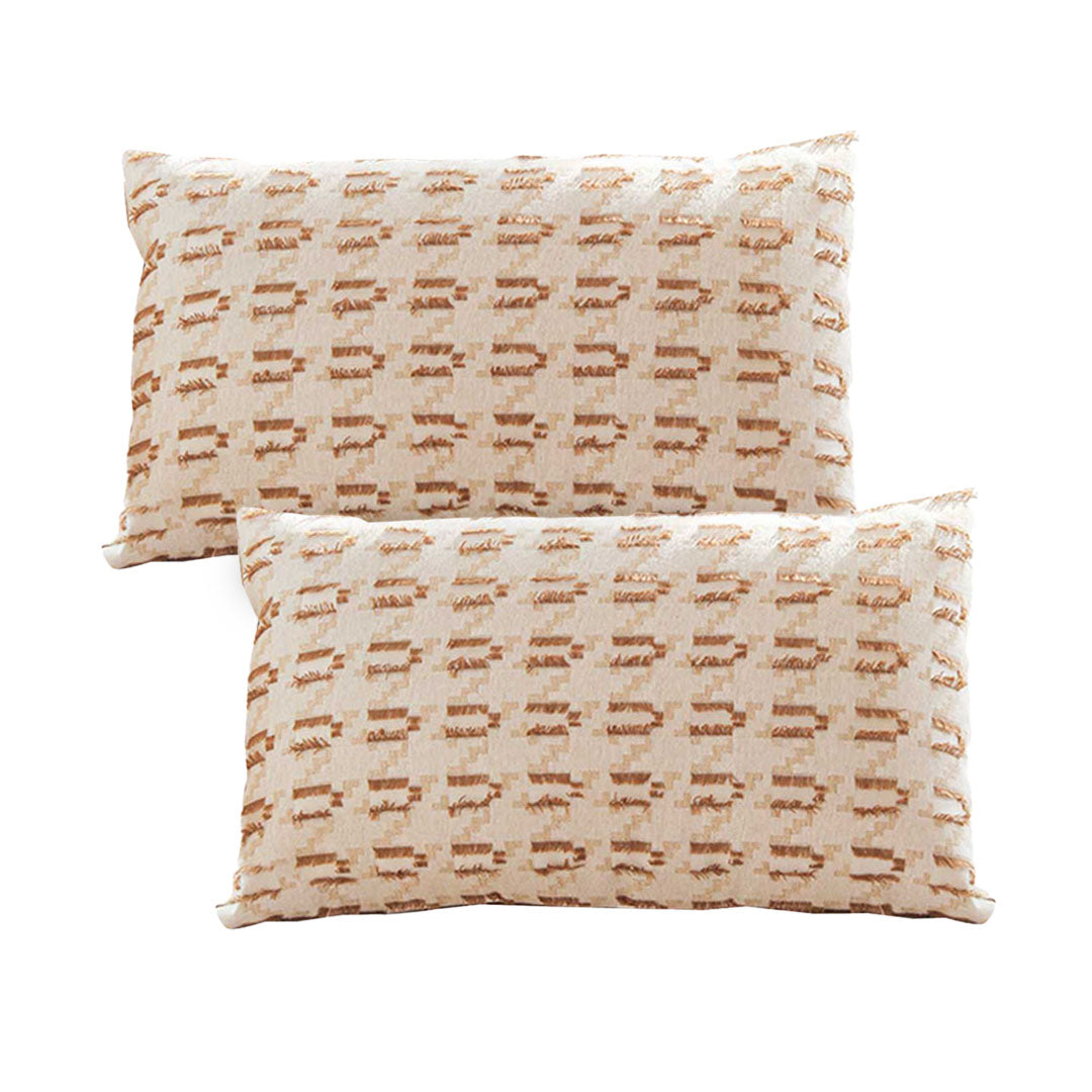 SOGA 2X 35cm Embroidered Geometric Throw Pillow