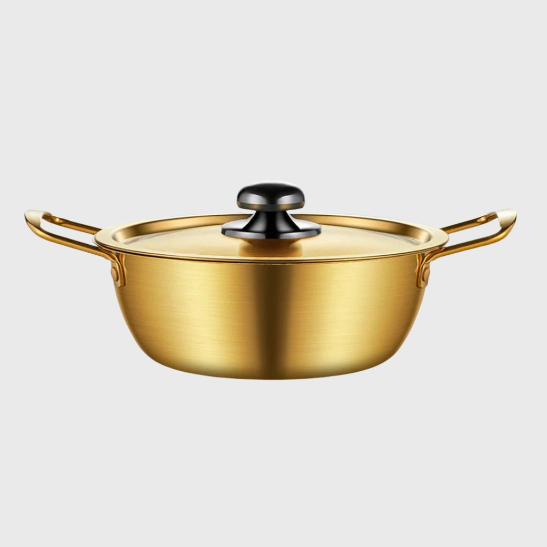 SOGA 20cm Ramen Pot in Vibrant Yellow Crafted from Durable with Lid Kitchen Essential