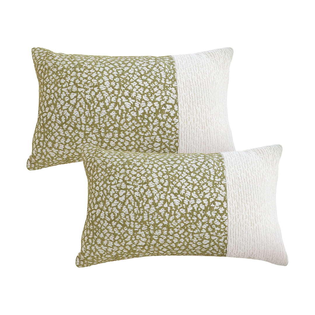 SOGA 2X 35cm Modern Two-Tone Textured Block Design Throw Pillow
