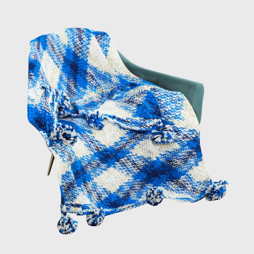 90x200cm Throw Blanket Blue Deep Sea Gradient Dyed Art