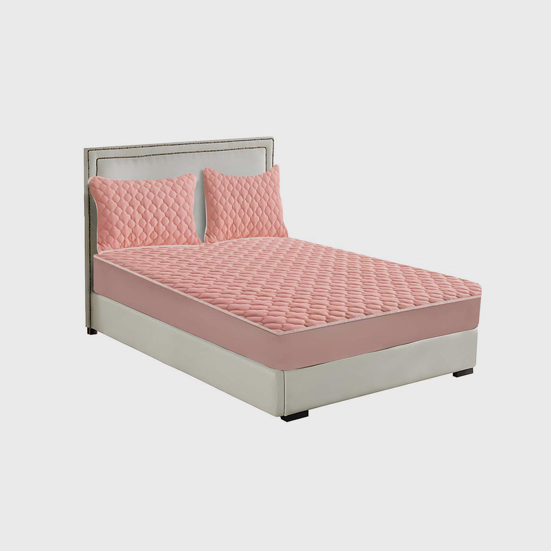 183cm Pink Wide Mattress Cover Clover Design