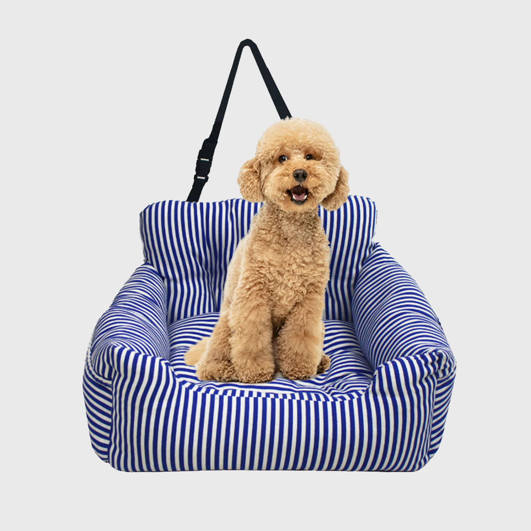 Portable Soft Padded Car Seat Dog Carrier Bed Blue