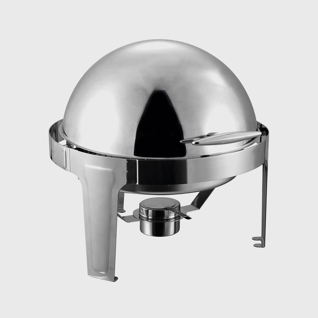 6L Stainless Steel Chafing Food Warmer Round Roll Top