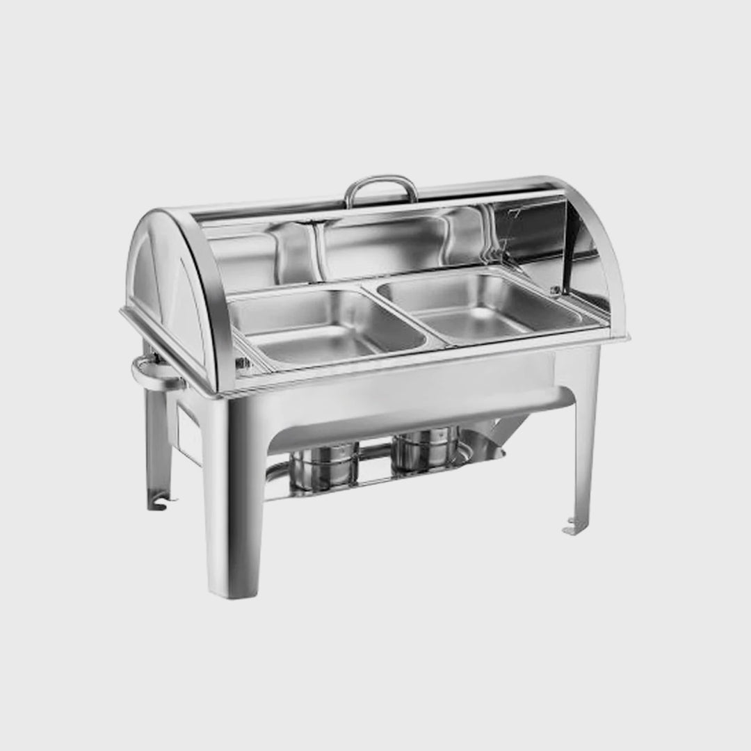 4.5L Dual Tray Stainless Steel Roll Top Food Warmer