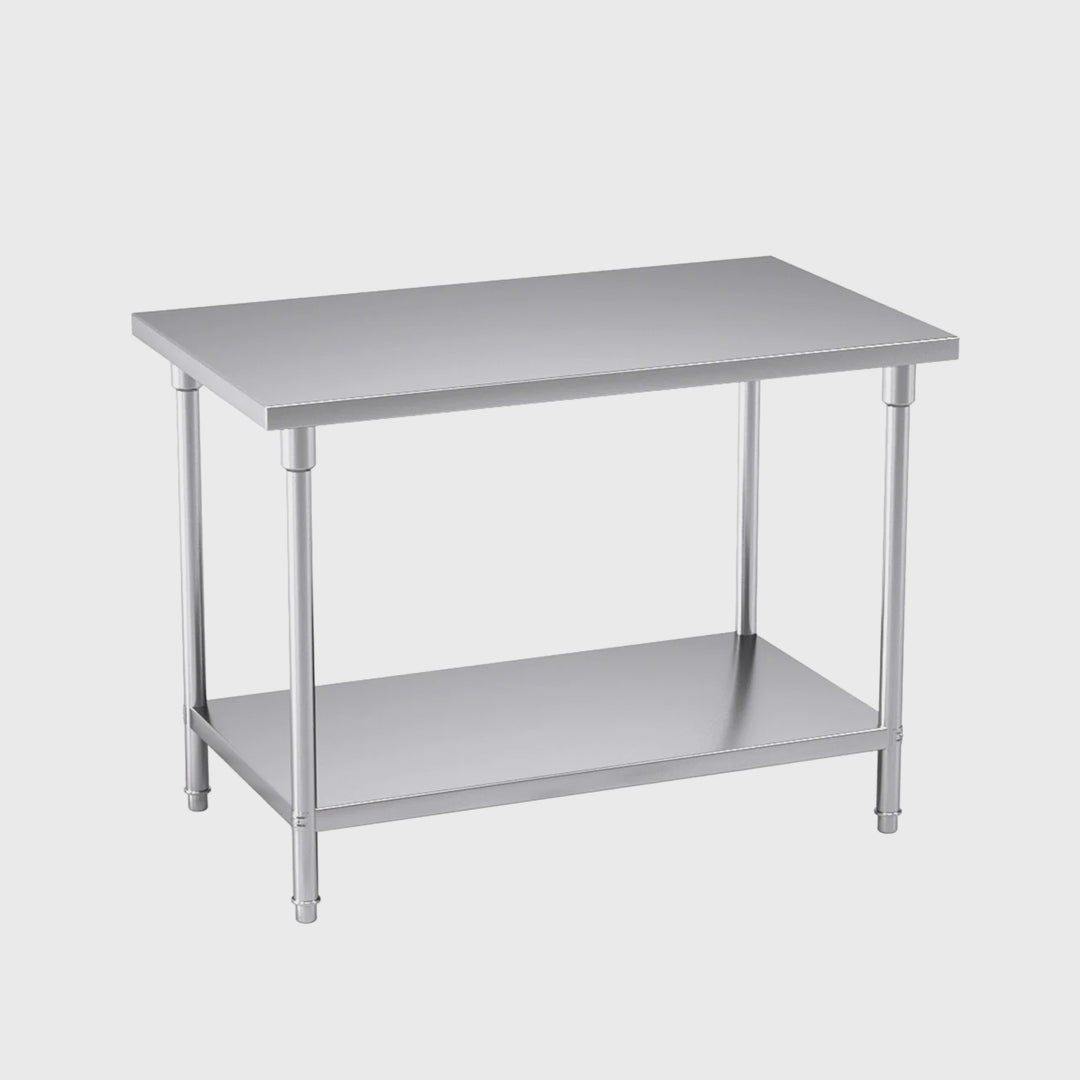 2-Tier Commercial Catering Stainless Steel Work Bench 120*70*85cm
