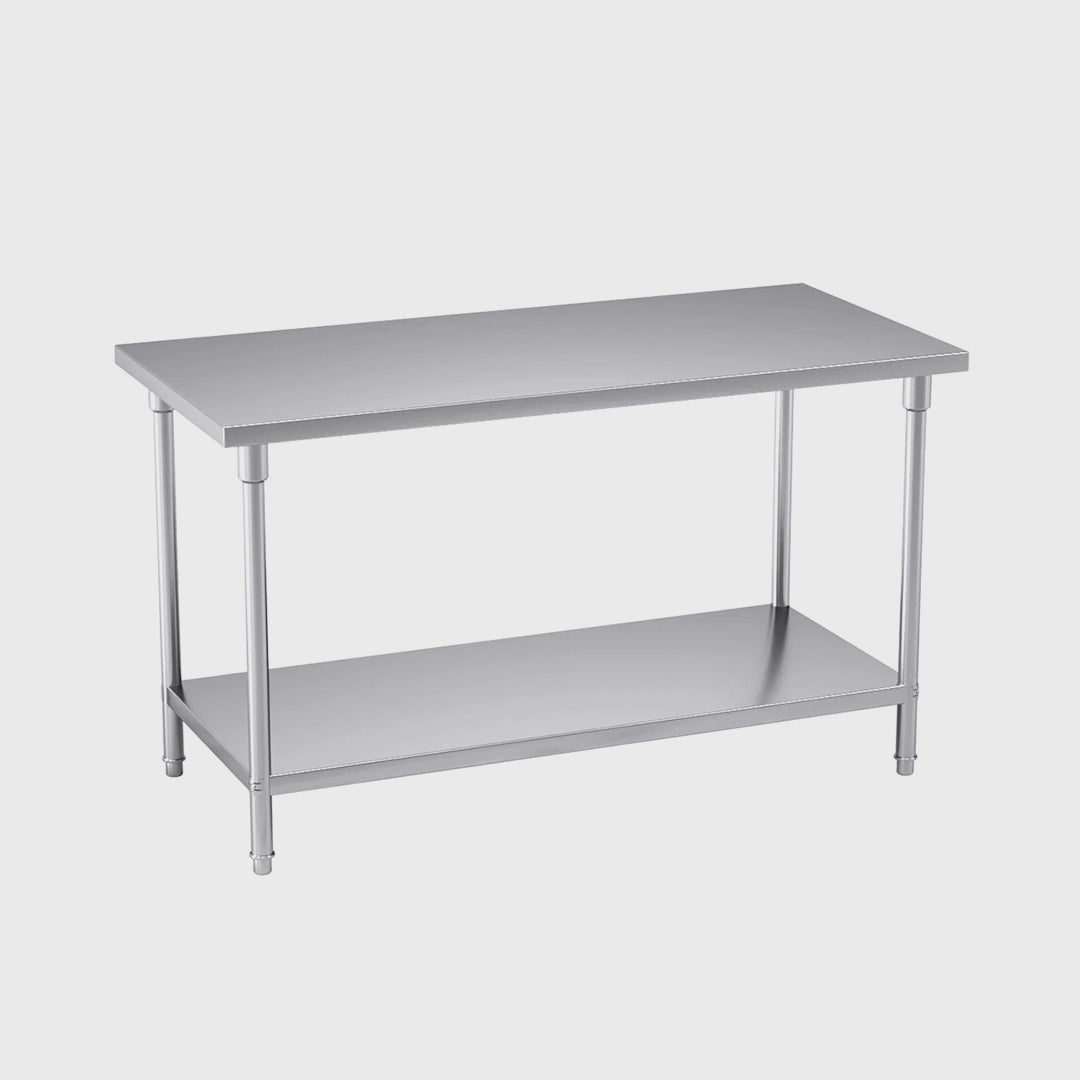 2-Tier Commercial Catering Stainless Steel Work Bench 150*70*85cm