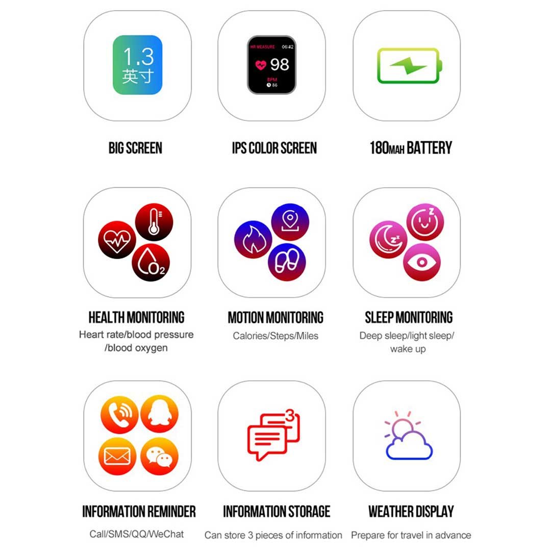 Waterproof Smart Watch Tracker White