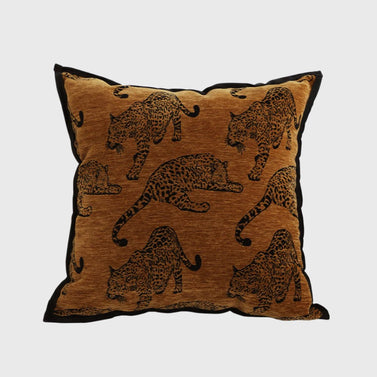 45cm Throw Pillow Dark Brown Leopard