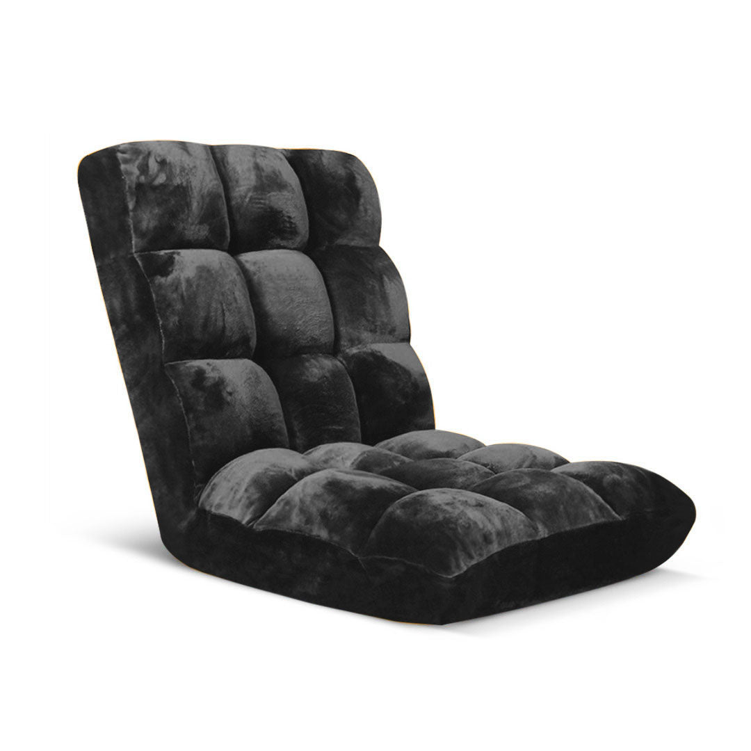 Floor Recliner Folding Lounge Black