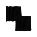 SOGA 2X 45cm Black Corduroy Leaning Plush Backrest Throw Seat Pillow