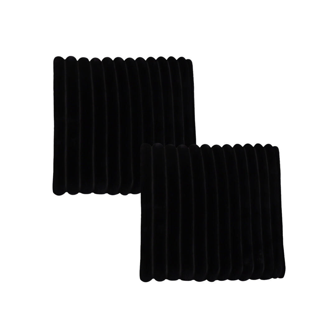 SOGA 2X 45cm Black Corduroy Leaning Plush Backrest Throw Seat Pillow