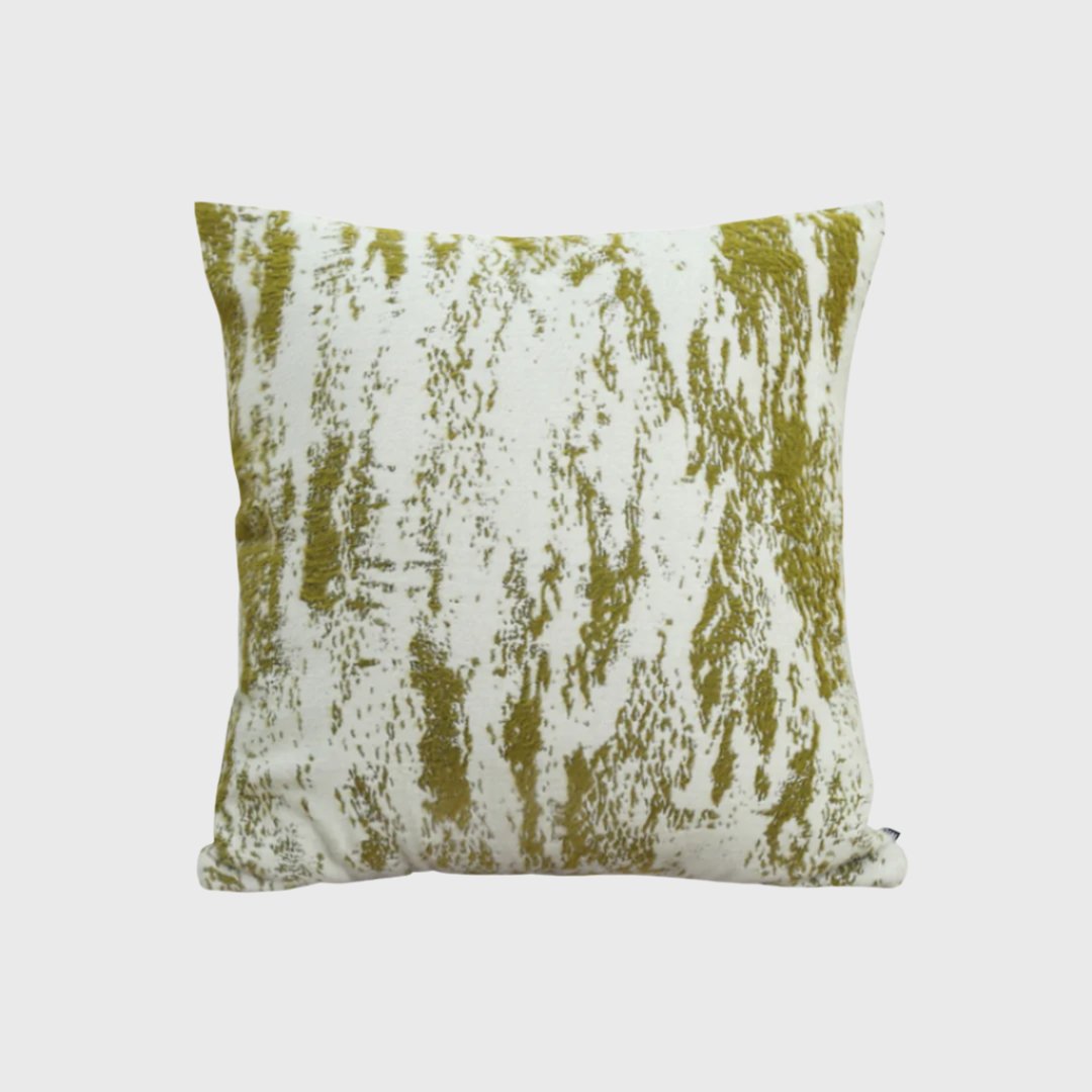 50cm Throw Pillow White and Olive Green Deluxe Polyester Fiber