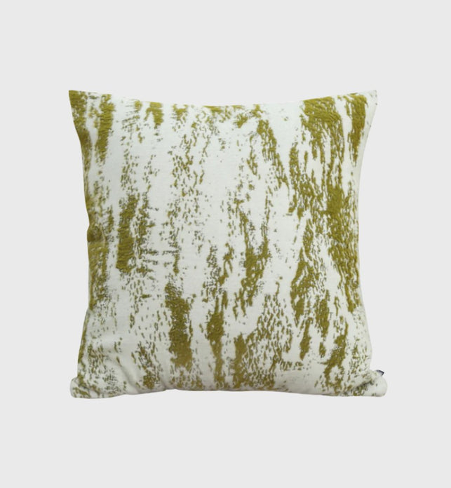 50cm Throw Pillow White and Olive Green Deluxe Polyester Fiber