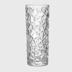 30cm Sleek Clear Glass Vase Elegant Wide Crystal