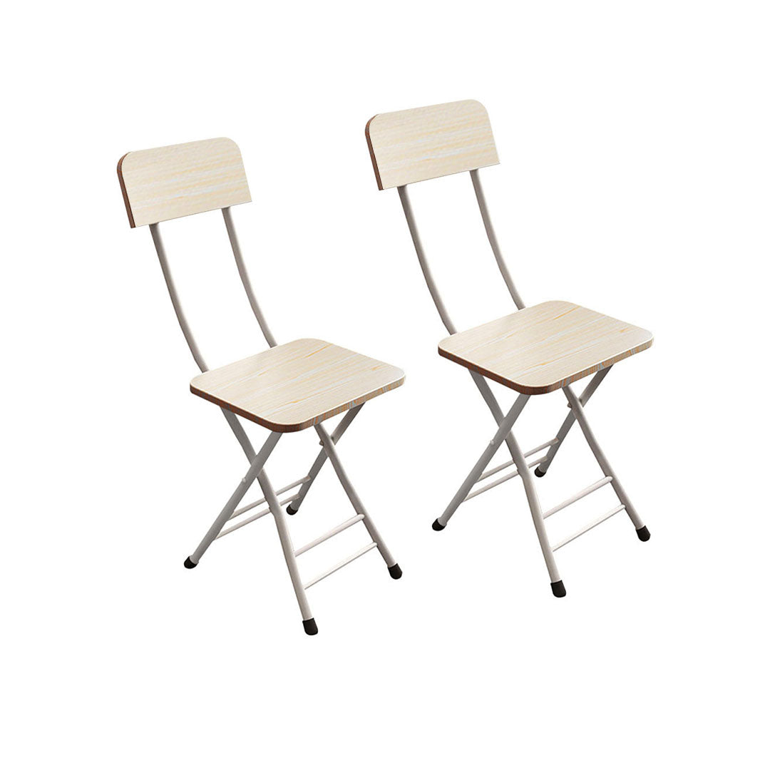 Maple Foldable Chair Space Saving Seat Set of 2 White