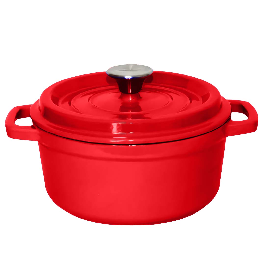 Cast Iron Porcelain Casserole 2.7L Red 22cm
