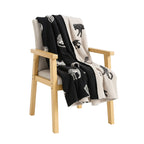 SOGA Black Cream Animal Print Throw Blanket 130x180cm Polyester