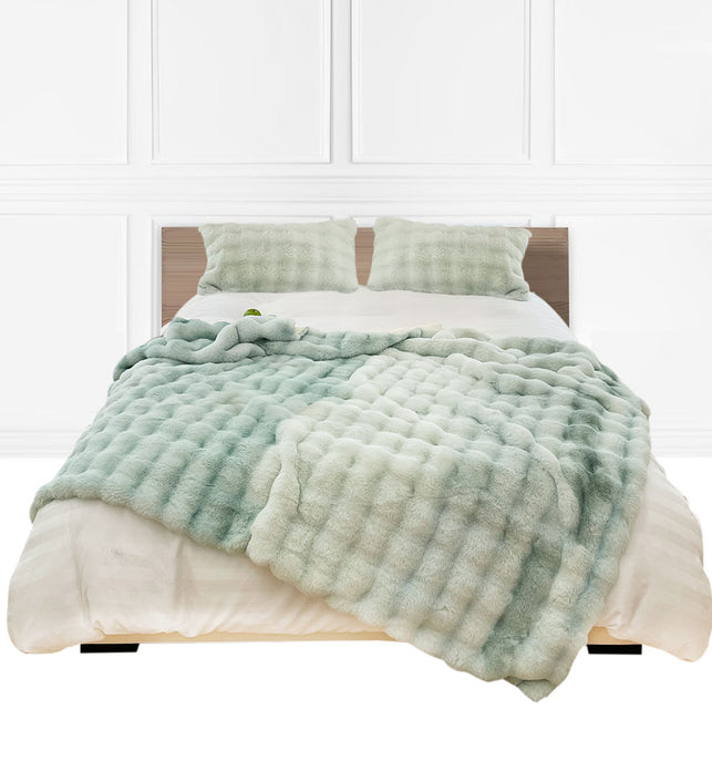SOGA 200cm Light Green Fuzzy Super Soft and Cozy Fluffy Throw Blanket