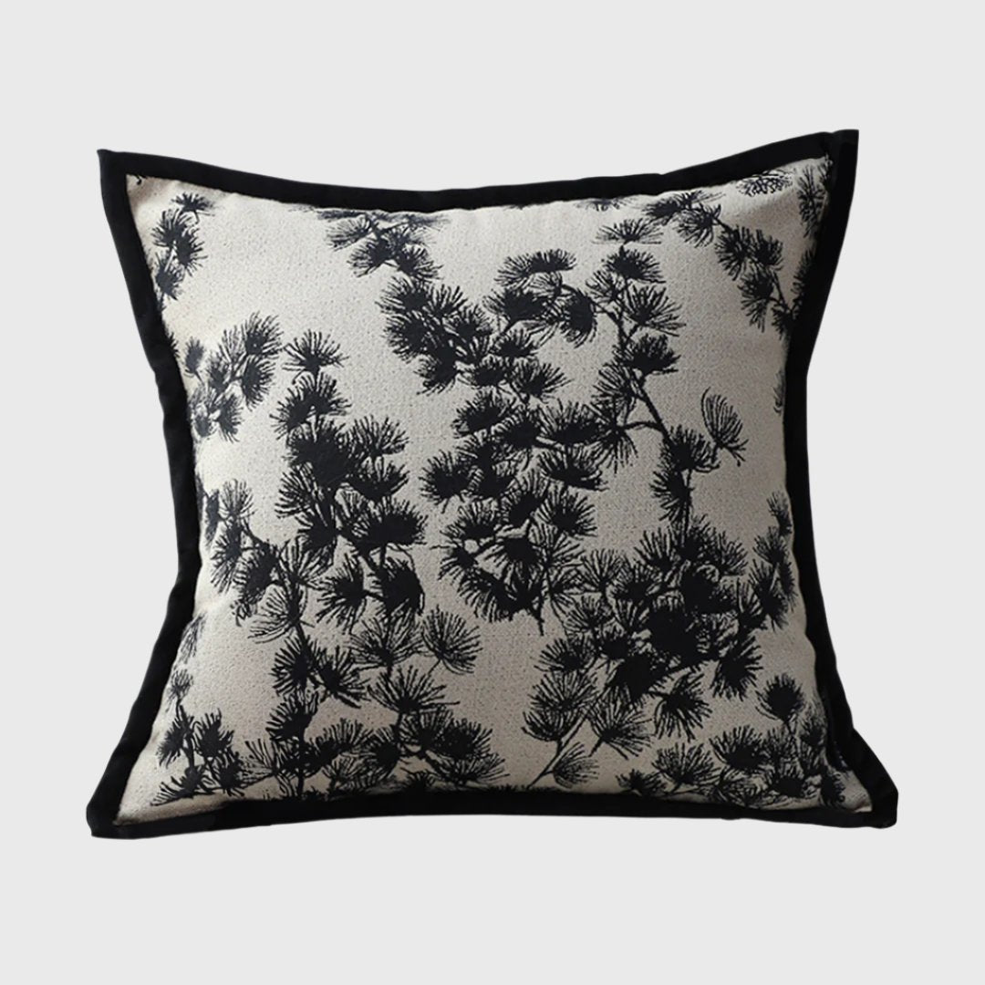 45cm Throw Pillow Black and White