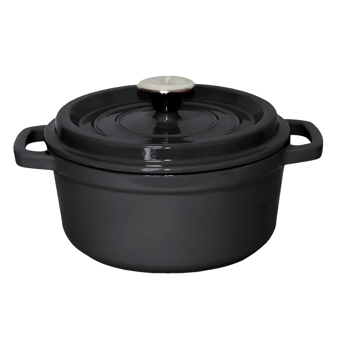Cast Iron Porcelain Casserole 5L Black 24cm