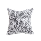 SOGA 50cm Modern Charcoal Palm Leaf Print Contemporary Throw Pillow