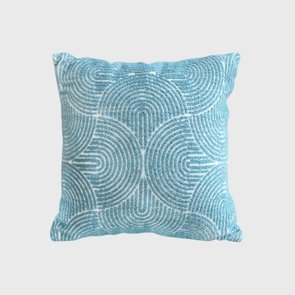 50cm Blue Throw Pillow Geometric Indoor and Outdoor Corded