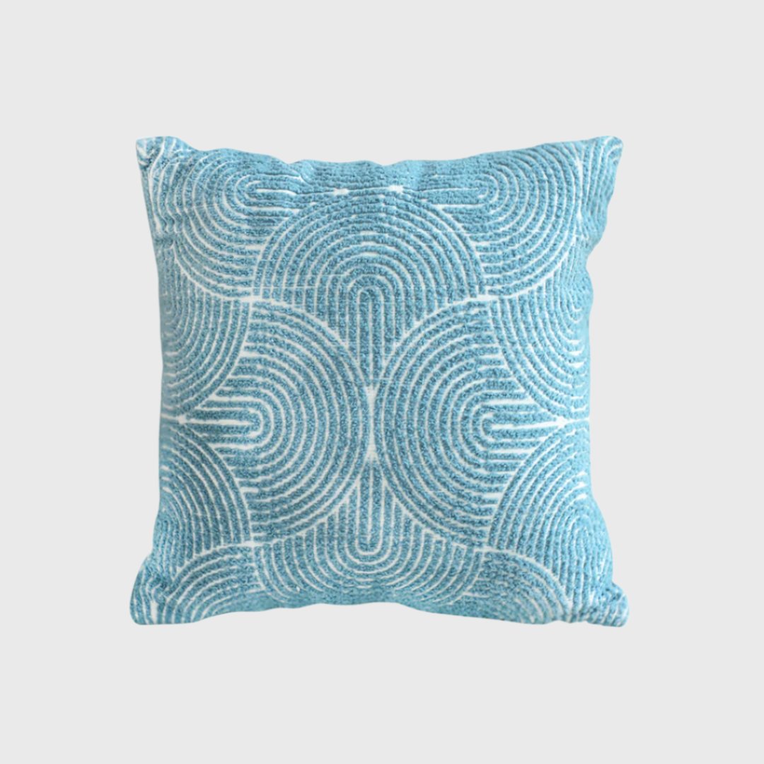 50cm Blue Throw Pillow Geometric Indoor and Outdoor Corded