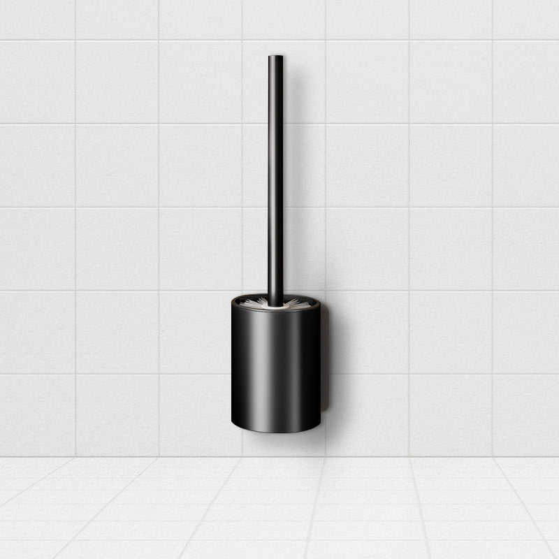 SOGA 27cm Wall-Mounted Toilet Brush – Black with Drain Holes