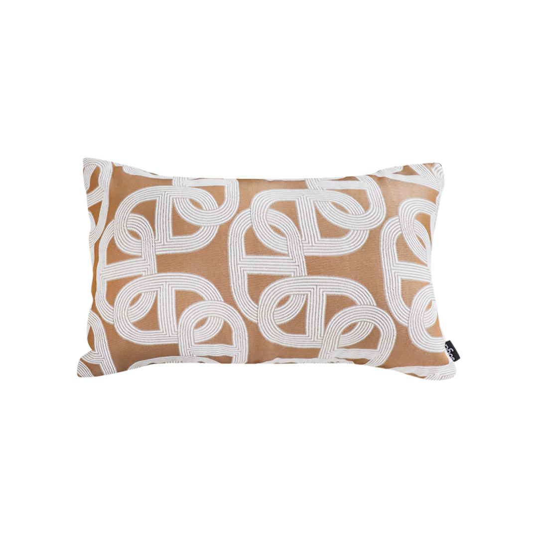 SOGA 35cm Artistic Camel Brown White Geometric Pattern Throw Pillow