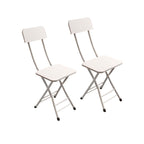 SOGA White Foldable Chair Space Saving Seat Set of 2