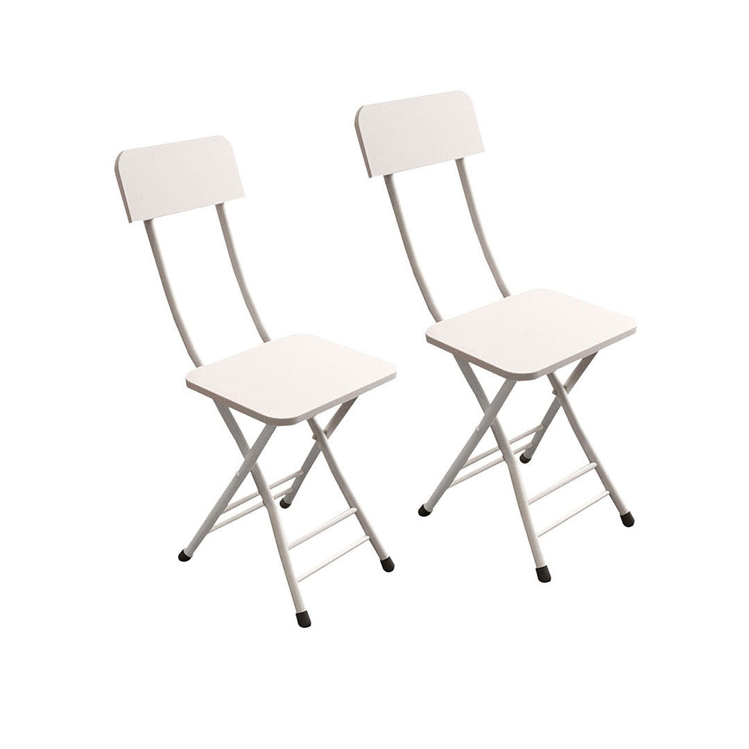 SOGA White Foldable Chair Space Saving Seat Set of 2