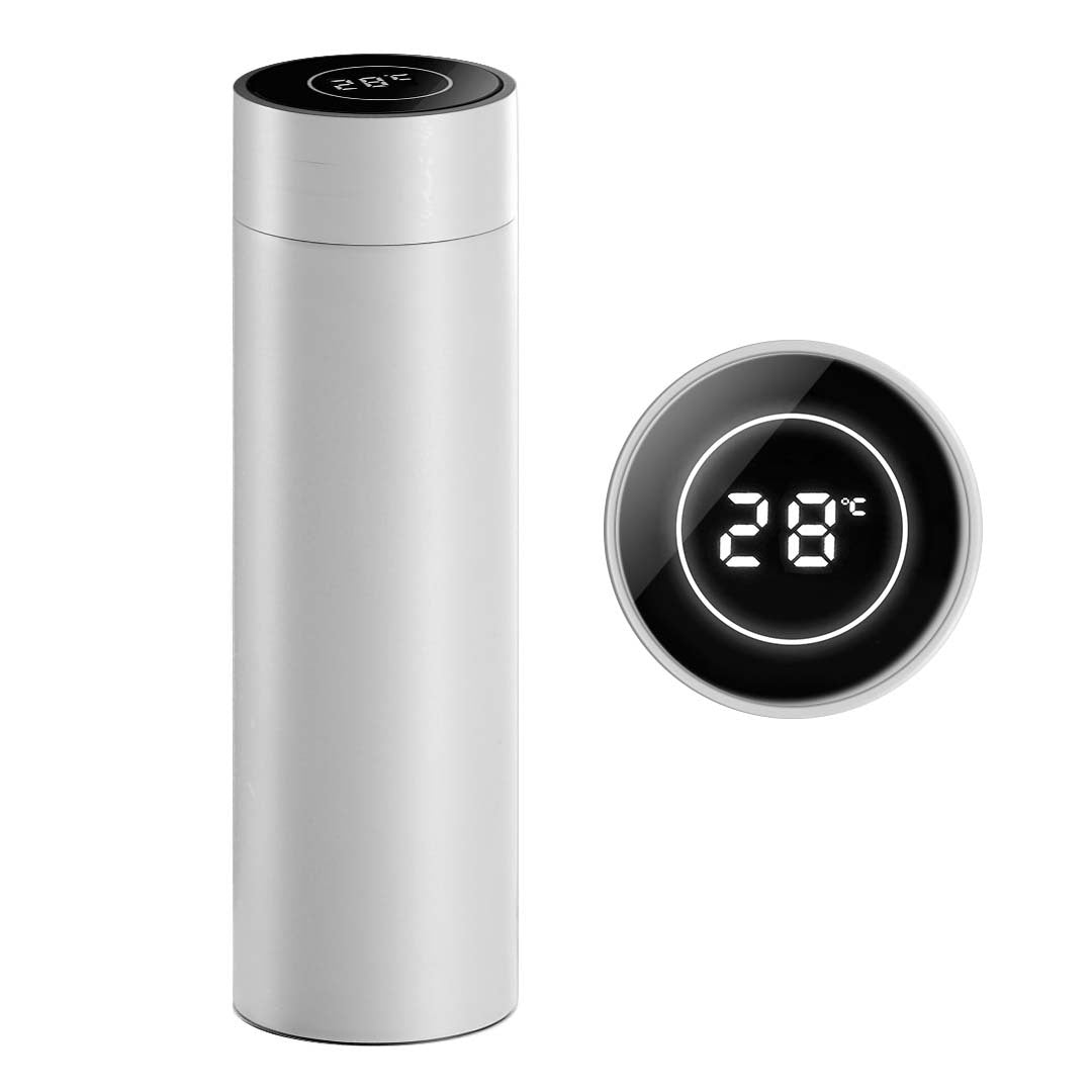 500ML Smart Thermometer Bottle Vacuum Flask  White