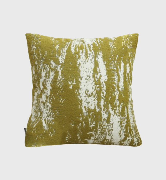 50cm Throw Pillow White and Olive Green Plush Polyester Fiber