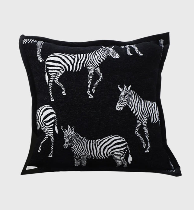 45cm Black Light Luxury Zebra Cushion