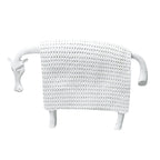 SOGA 24cm White Cow Sculpture with Dotted Pattern in Resin for Modern Home Décor