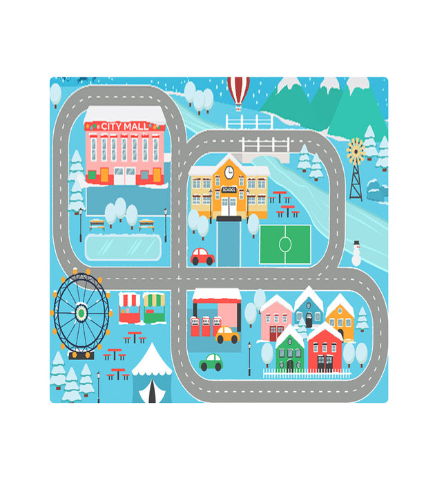 SOGA 120cm Kids Rug Street Map Play Mat Educational Baby Theme Park Area Rugs