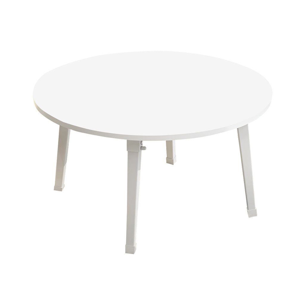White Portable Round Floor Table