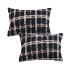 SOGA 2X 35cm Modern Plaid Pattern Blush Pink Gray Throw Pillow