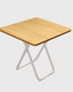 80cm Wood Color Board Square Table with White Legs