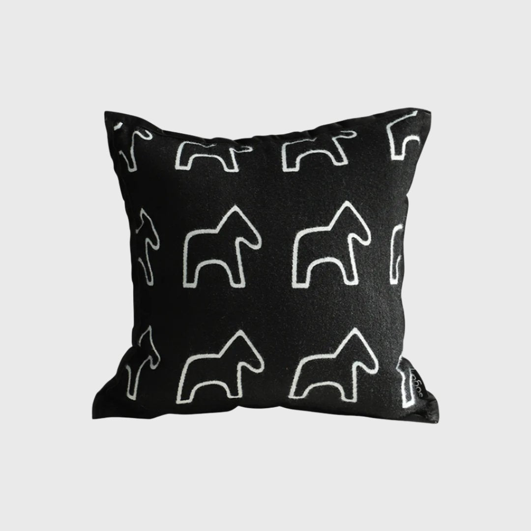 45cm Throw Pillow Black Teddy Fleece Square