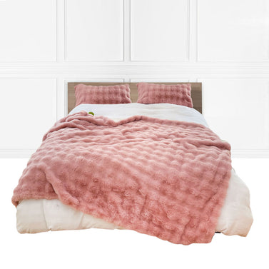 SOGA 200cm Pink Fur Fuzzy Super Soft and Cozy Fluffy Throw Blanket