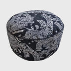 50x30cm Black Round Soft Pouffe Seat Cushion Elegant Home Accent