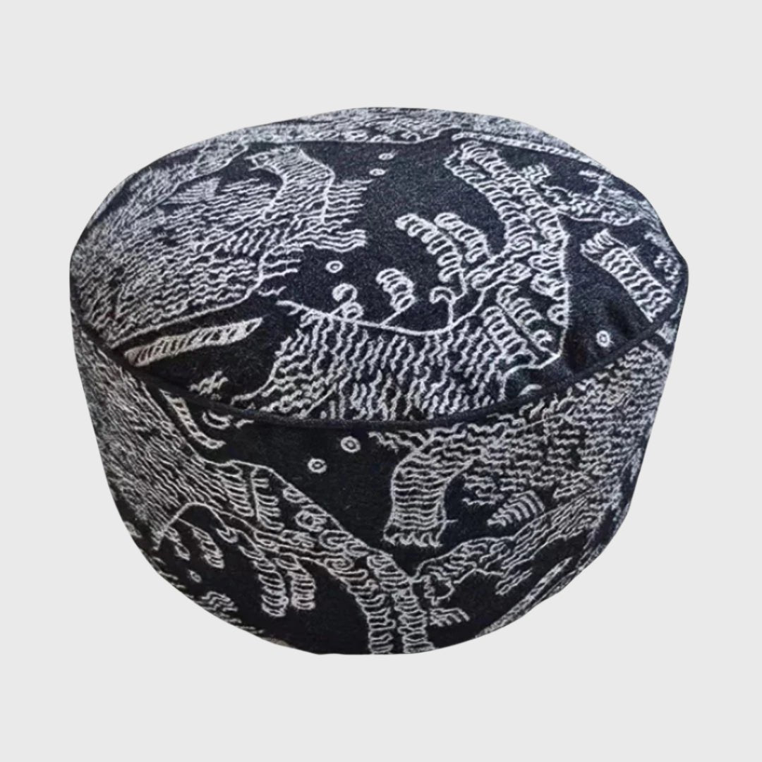 50x30cm Black Round Soft Pouffe Seat Cushion Elegant Home Accent