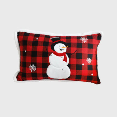 30cm Throw Pillow Red Christmas Snowman Lumbar Cushion