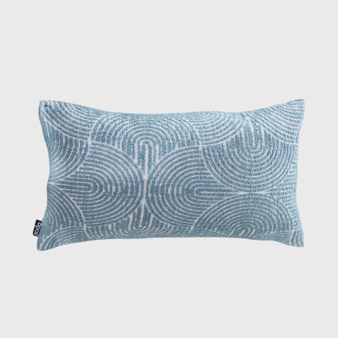35cm Blue Throw Pillow Geometric Indoor and Outdoor Corded