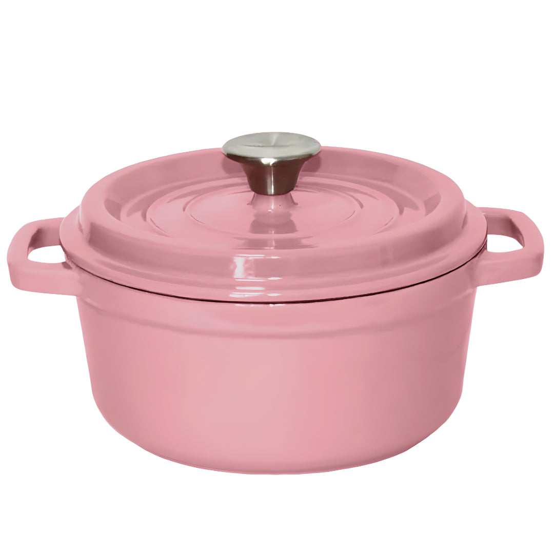 Cast Iron Porcelain Casserole 3.6L Pink 24cm