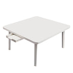 White Portable Square  Floor Table