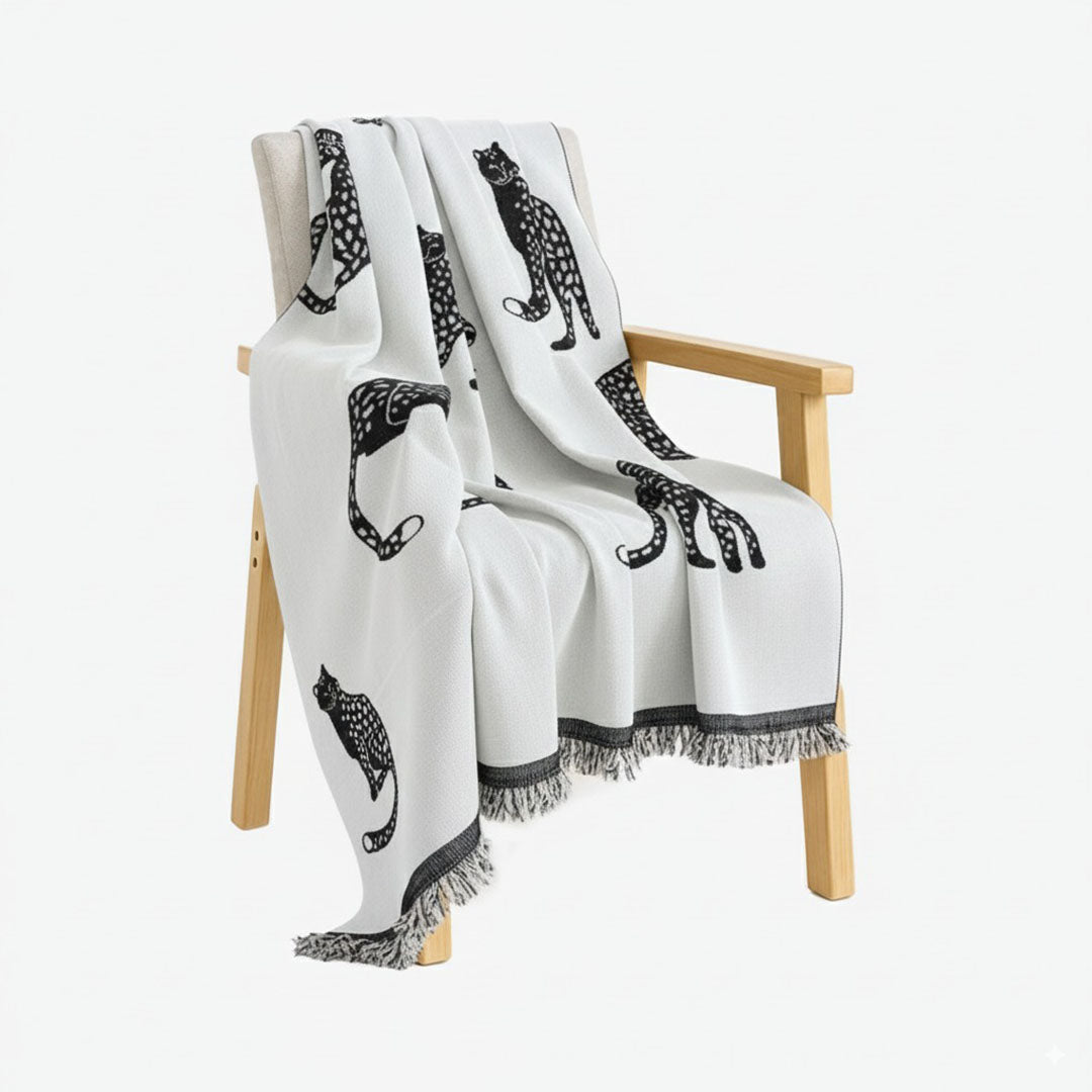 SOGA One-seater White Sofa Cover Leopard Print 130x180cm Polyester